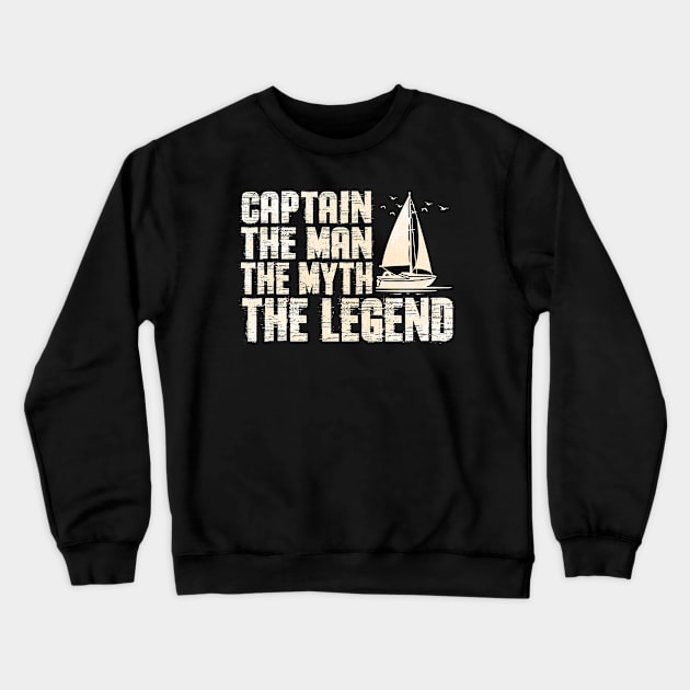 Sailing Boat Ship Captain Crewneck Sweatshirt by Mila46